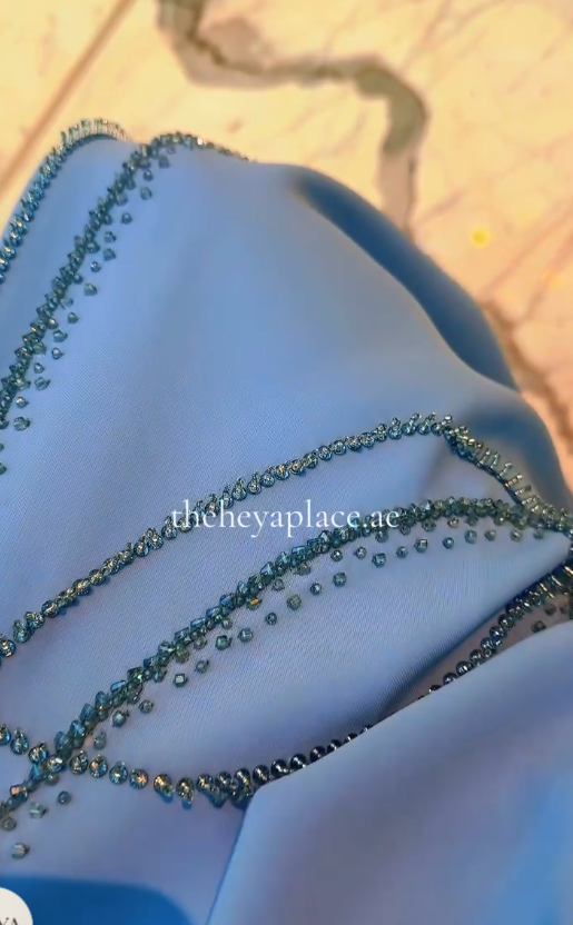 Pre-Order Sky Blue Swirl Abaya