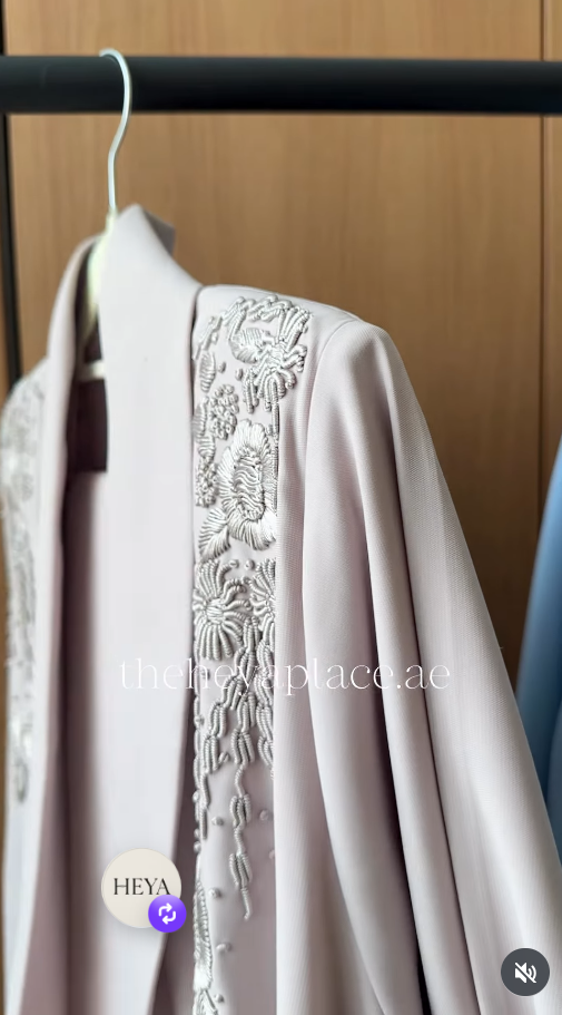 Silver Blossom Abaya