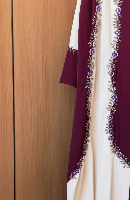 Burgundy Blossom Abaya