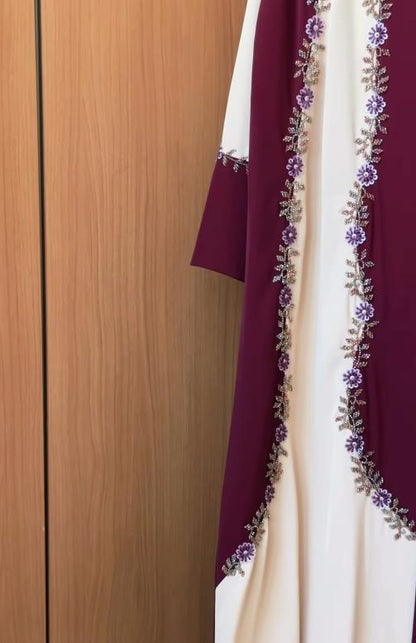 Burgundy Blossom Abaya