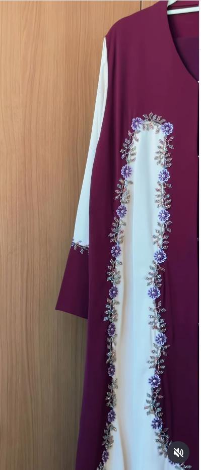 Burgundy Blossom Abaya