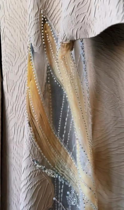 Pastel Wave Abaya BIEGE