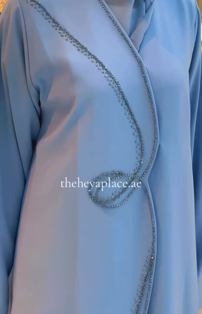 Pre-Order Sky Blue Swirl Abaya