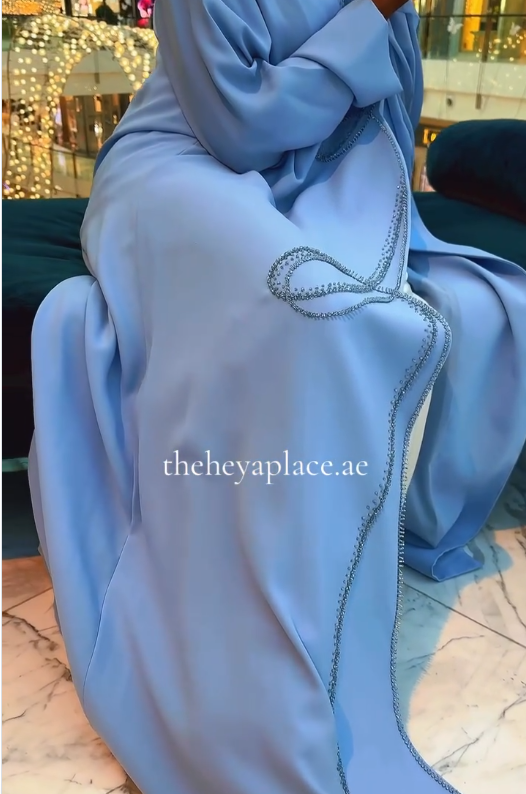 Pre-Order Sky Blue Swirl Abaya