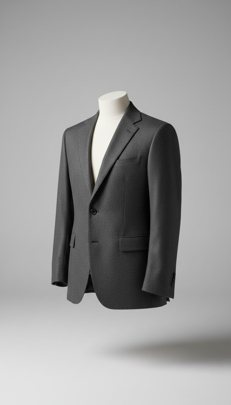 Tailored charcoal wool blazer