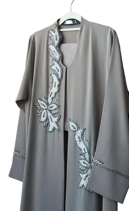 Pearl Grey Abaya