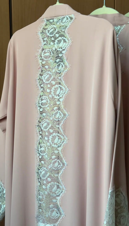 Blush Lace Abaya