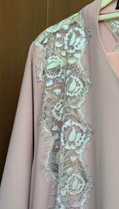 Blush Lace Abaya