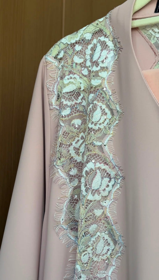 Blush Lace Abaya