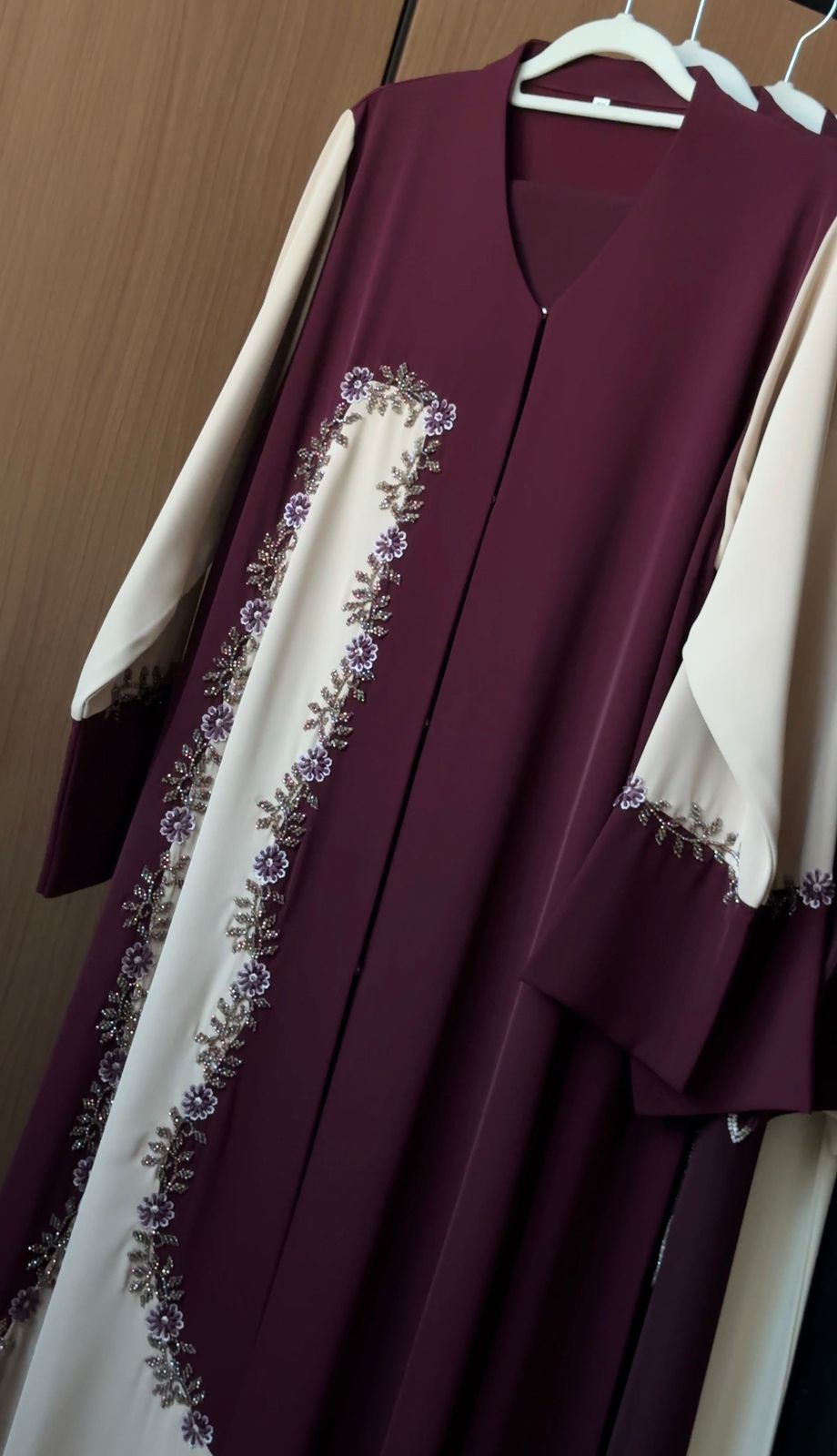 Burgundy Blossom Abaya