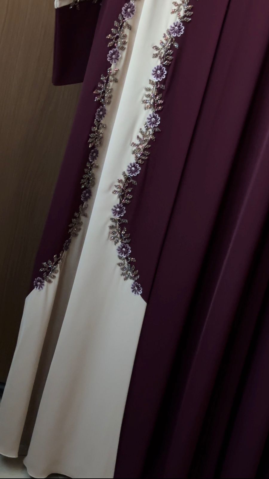 Burgundy Blossom Abaya