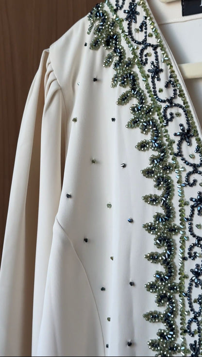 Emerald Lace Abaya CREAM