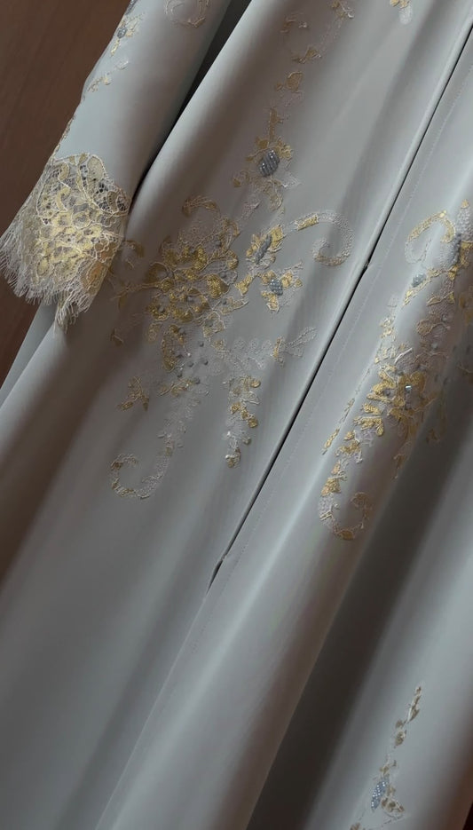 Noor Al Qamar - Silver Mist Abaya