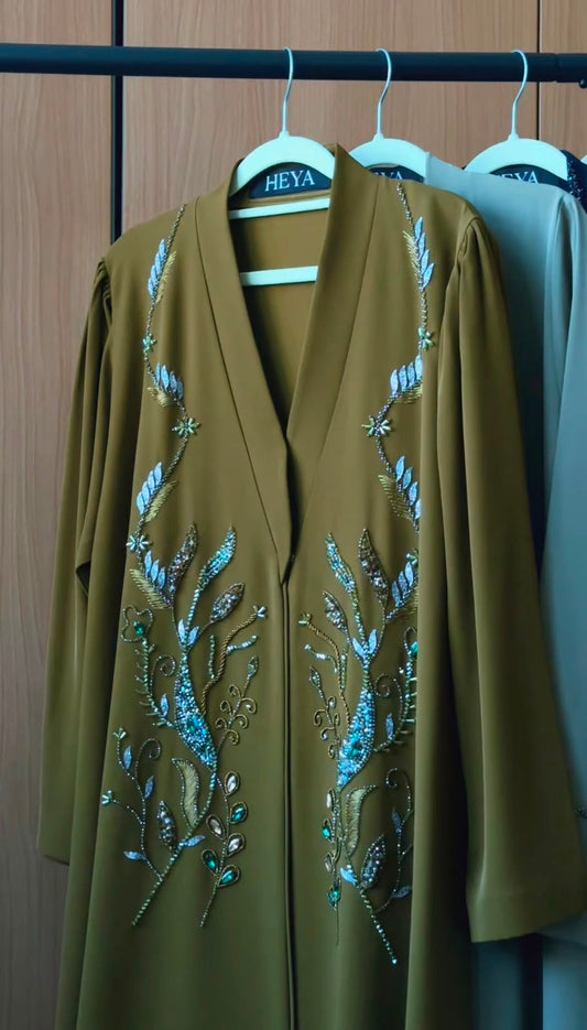 Olive Bloom Abaya