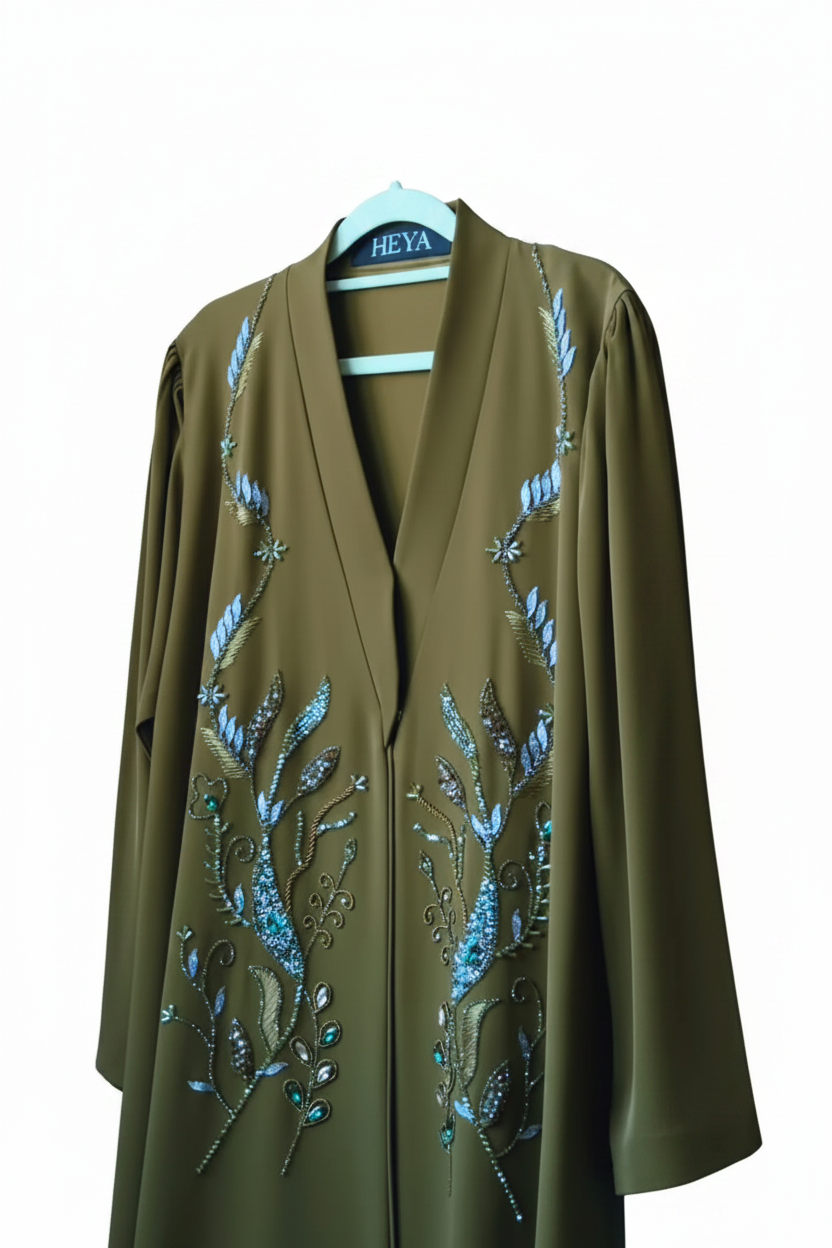 Olive Bloom Abaya