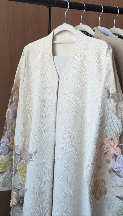 Pastel Wave Abaya CREAM