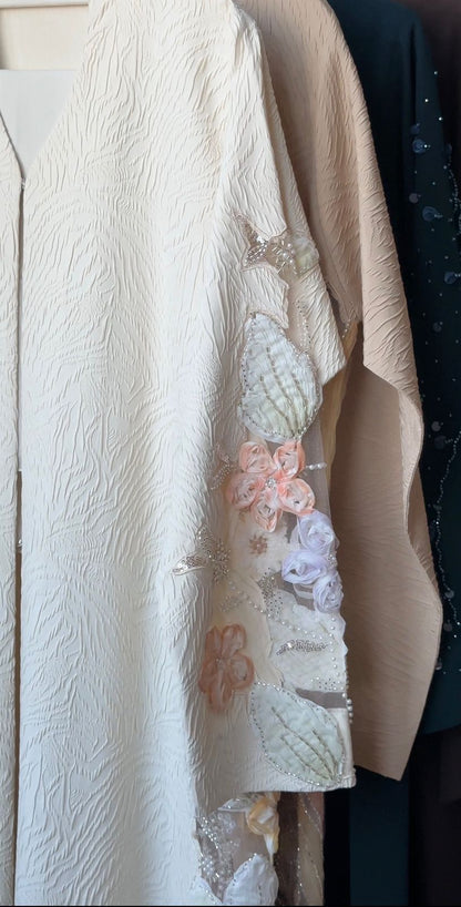 Pastel Wave Abaya CREAM