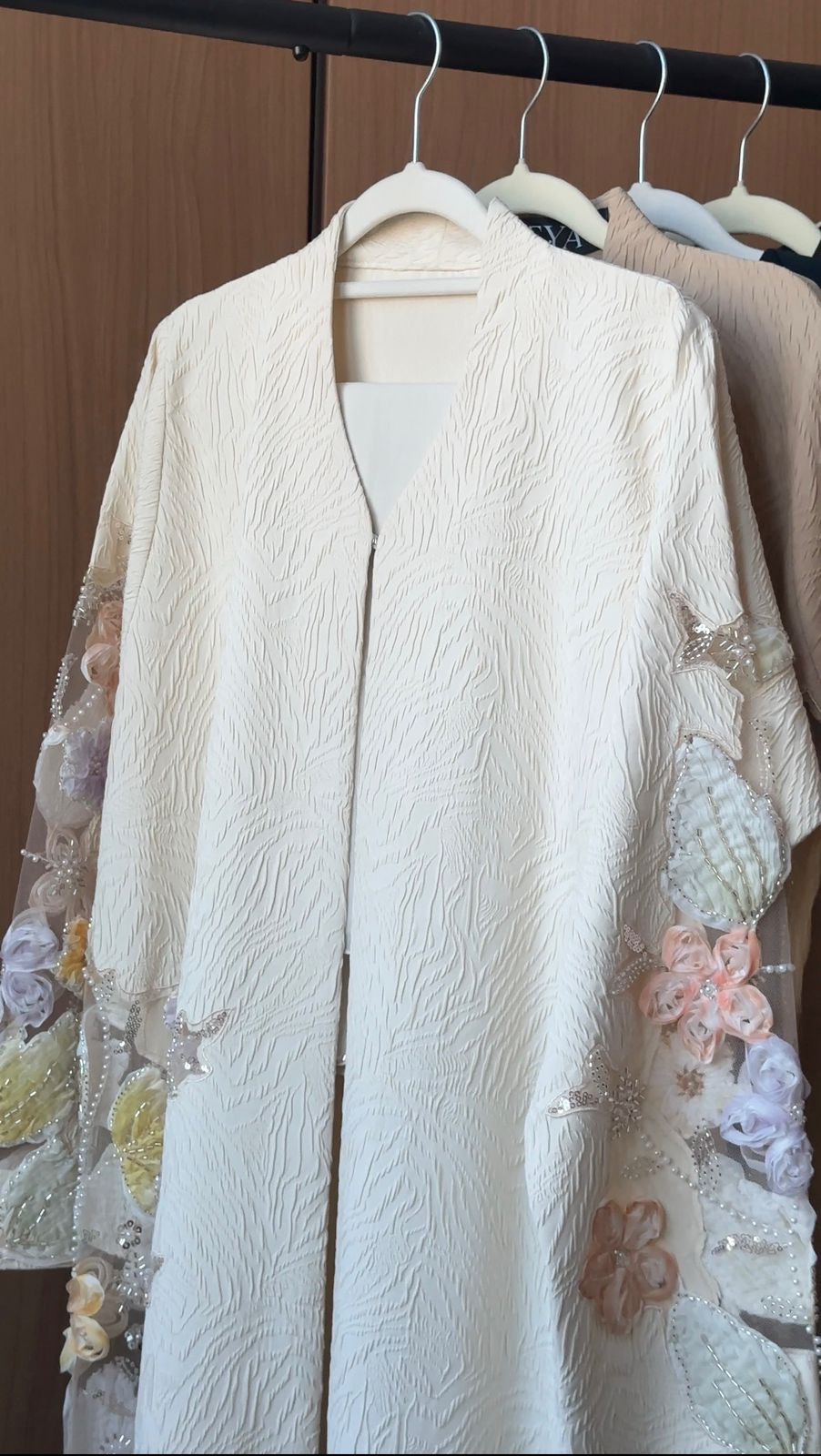 Pastel Wave Abaya CREAM