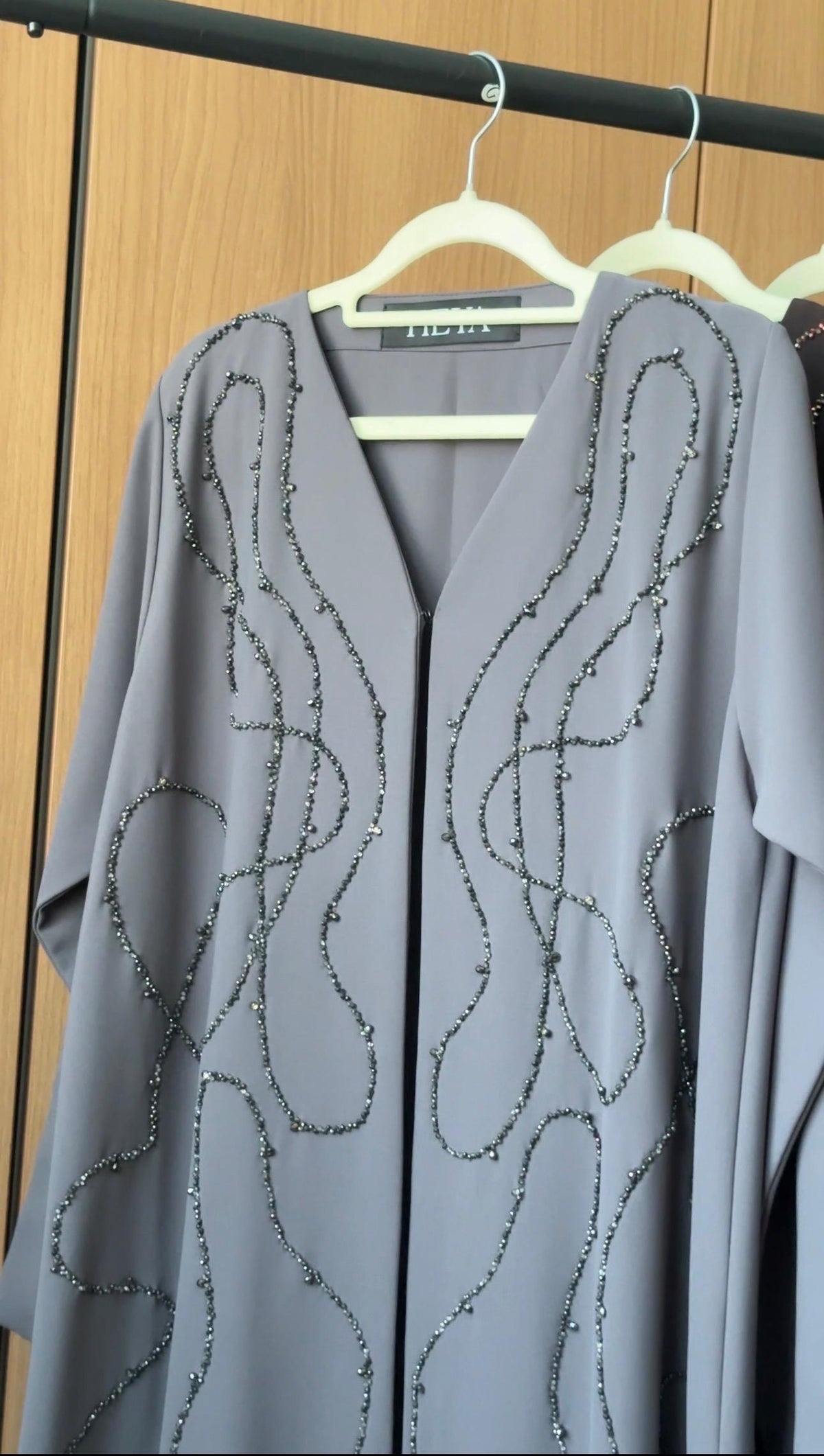 Seraphine Crystal Abaya Grey