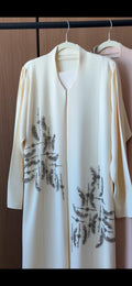 Swan Crystal Grey Abaya