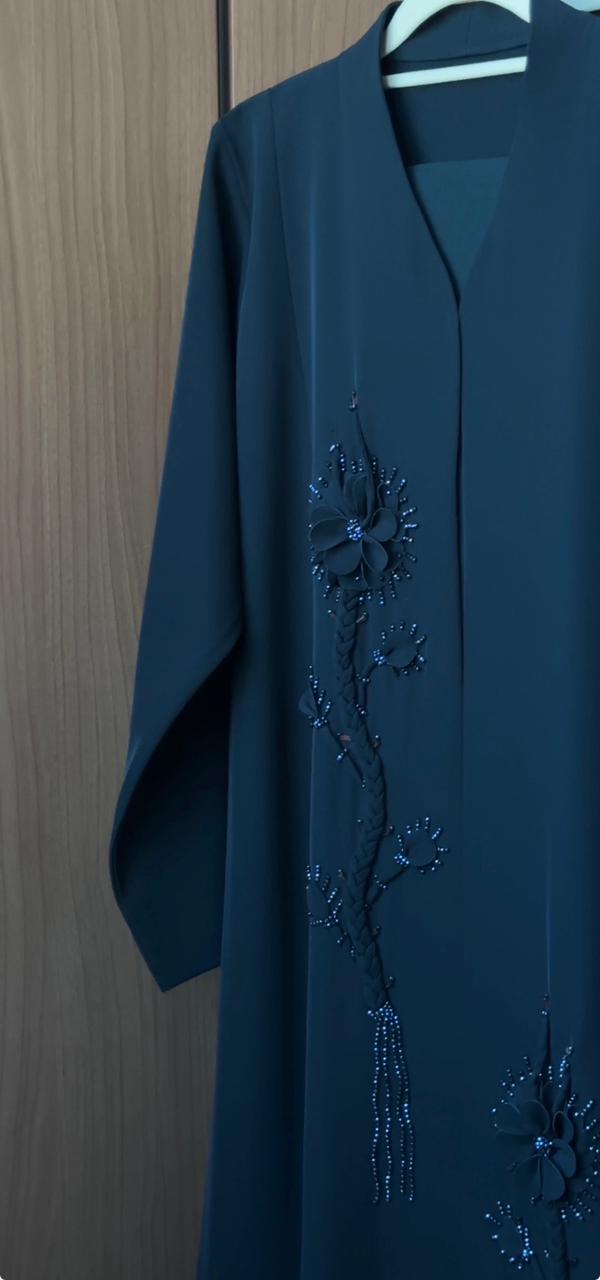 Teal Orchid Abaya