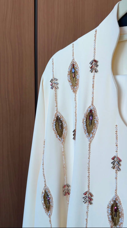 Ivory Cascade Abaya