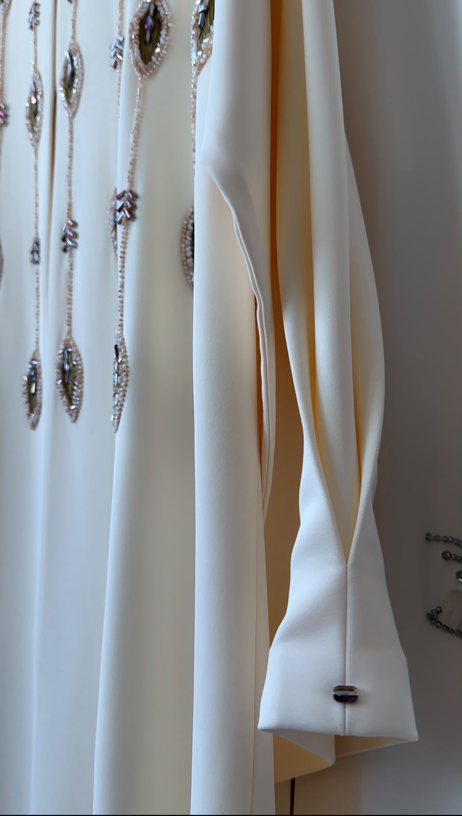 Ivory Cascade Abaya